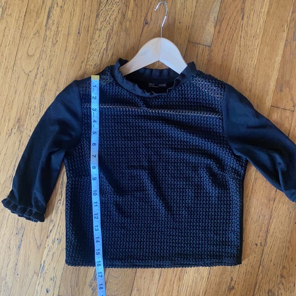 Zara W/B Collection Black Crop Mesh Top Size Small - Picture 5 of 5